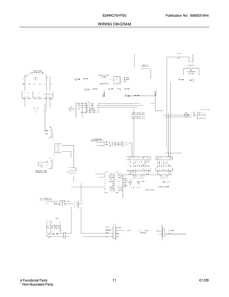 WIRING DIAGRAM Diagram and Parts List for E24WC75HPS0  Electrolux Wine and Beverage Cooler