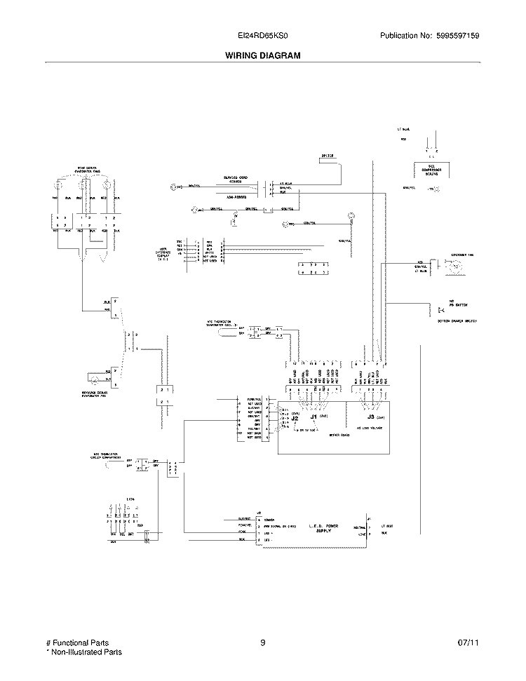 WIRING DIAGRAM Diagram and Parts List for EI24RD65KS0  Electrolux Refrigerator