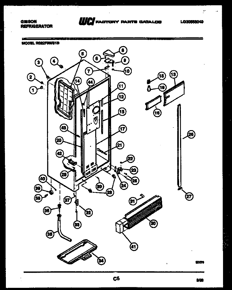 CABINET PARTS Diagram and Parts List for RS22F9WS1B  Gibson Refrigerator