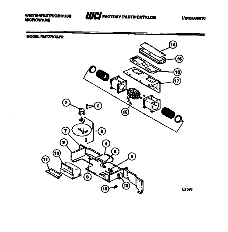 POWER CONTROL Diagram and Parts List for KM777KXM2  Frigidaire Microwave