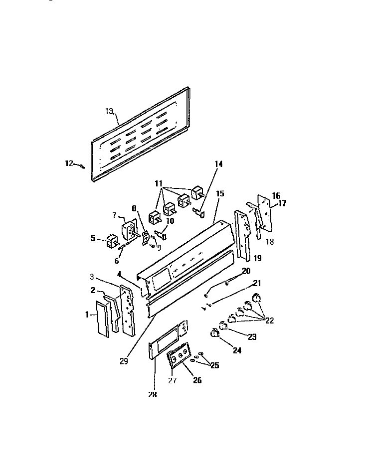 BACKGUARD Diagram and Parts List for REP307CD3  Kelvinator Wall Oven