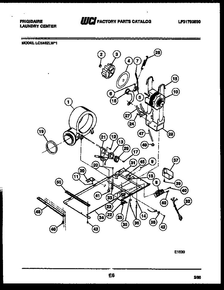 DRYER MOTOR, BLOWER AND BELT Diagram and Parts List for LCE462LL1  Frigidaire Washer
