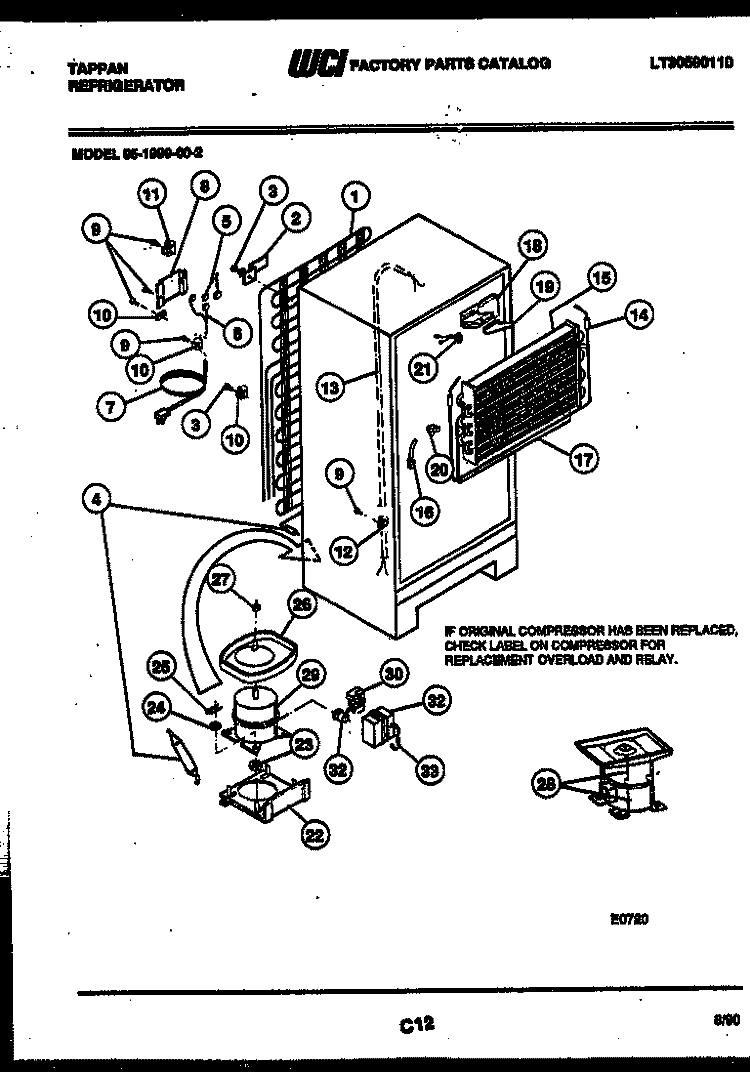 SYSTEM AND AUTOMATIC DEFROST PARTS Diagram and Parts List for 95-1999-00-02  Tappan Refrigerator
