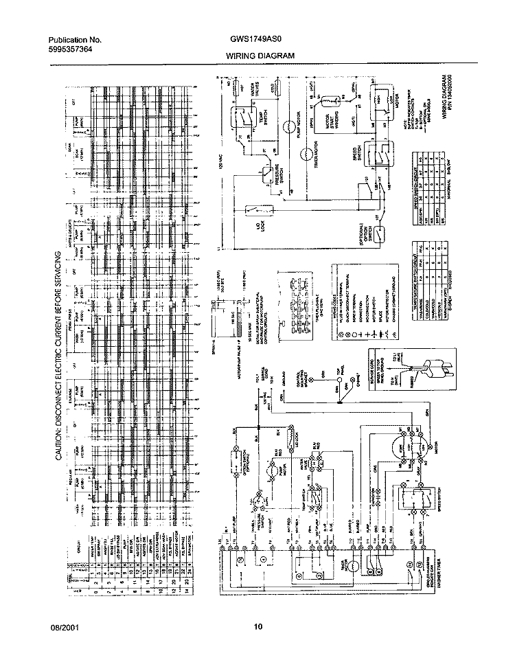 134052000 WIRING DIAGRAM Diagram and Parts List for GWS1749AS0  Gibson Washer