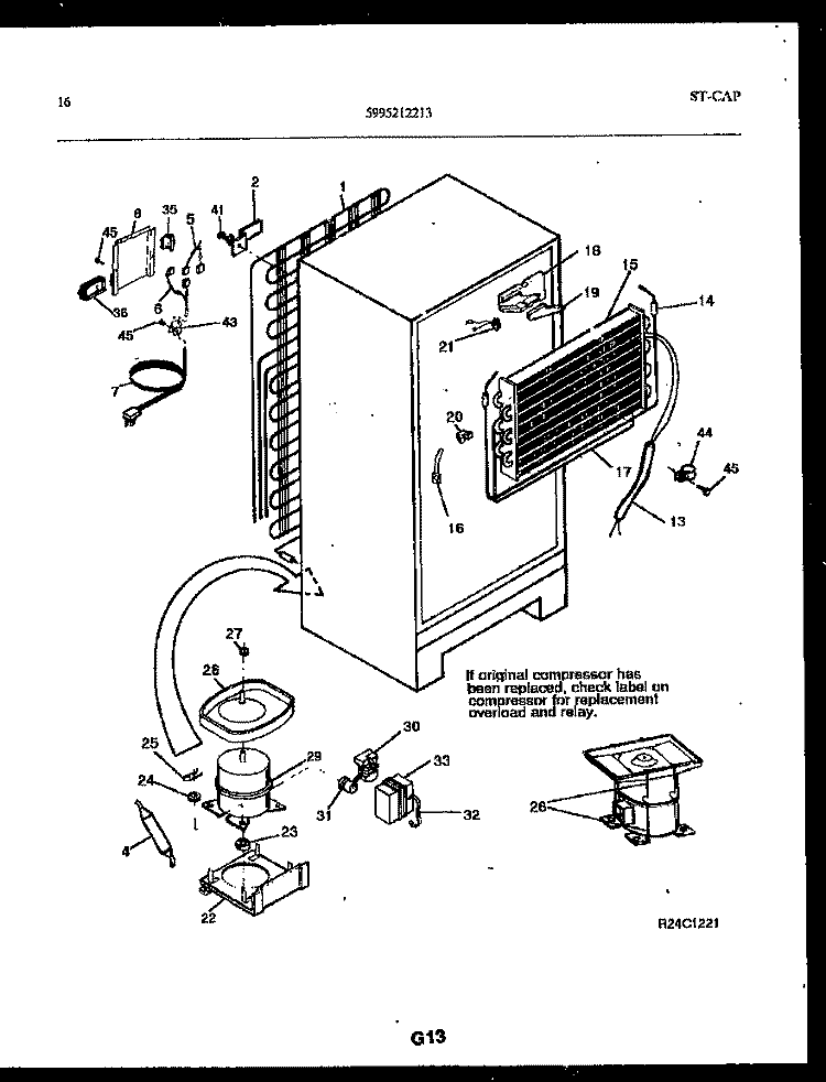 SYSTEM AND AUTOMATIC DEFROST PARTS Diagram and Parts List for FPCE21TPW1  Frigidaire Refrigerator