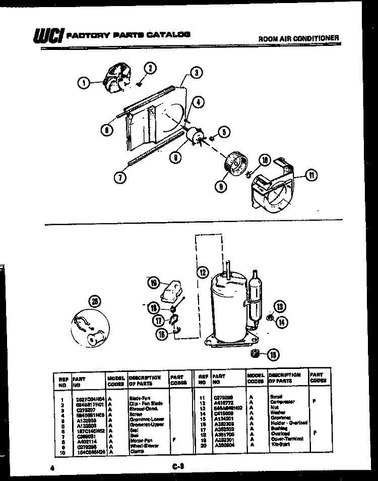 AIR HANDLING PARTS Diagram and Parts List for AH09EJ2T2  Frigidaire Air Conditioner