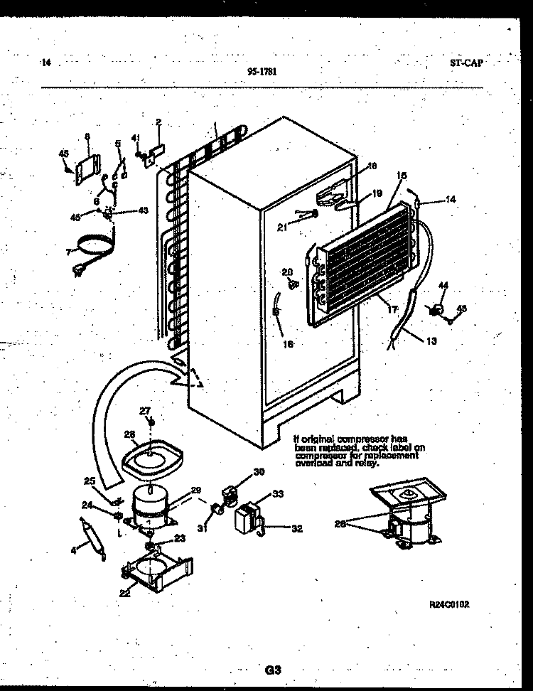 SYSTEM AND AUTOMATIC DEFROST PARTS Diagram and Parts List for 95-1781-23-01  Tappan Refrigerator
