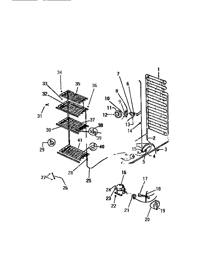 SYSTEMS Diagram and Parts List for UFS101SM3W  Kelvinator Freezer