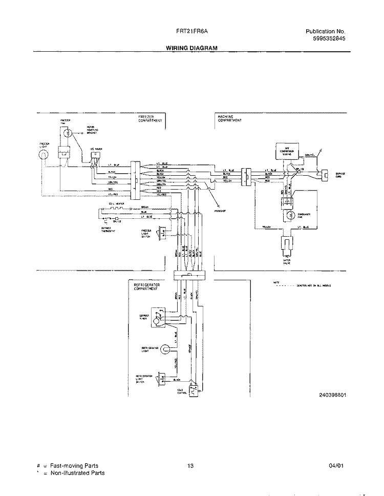 WIRING DIAGRAM Diagram and Parts List for FRT21FR6AB0  Frigidaire Refrigerator