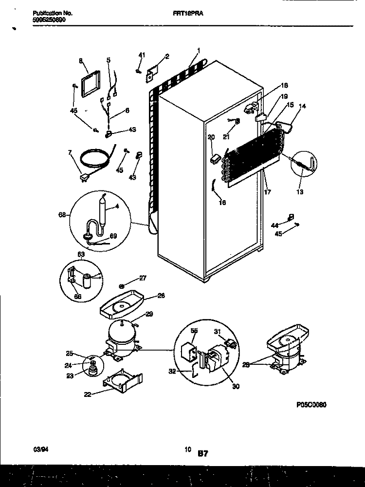 SYSTEM AND AUTOMATIC DEFROST PARTS Diagram and Parts List for FRT18PRAW0  Frigidaire Refrigerator