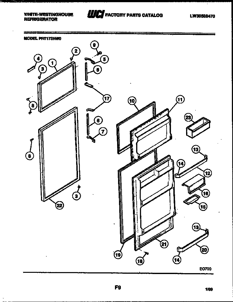 DISPOSER PARTS Diagram and Parts List for WD300J  Frigidaire Food Waste Disposer