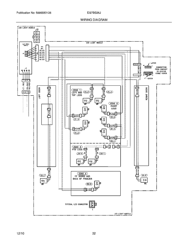 WIRING DIAGRAM Diagram and Parts List for EI27BS26JS1  Electrolux Refrigerator