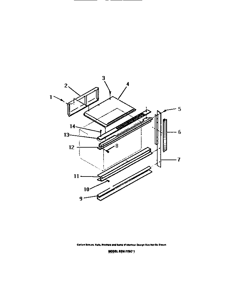 CABINET UPPER TRIM Diagram and Parts List for REM77BCB1  Frigidaire Microwave Oven Combo