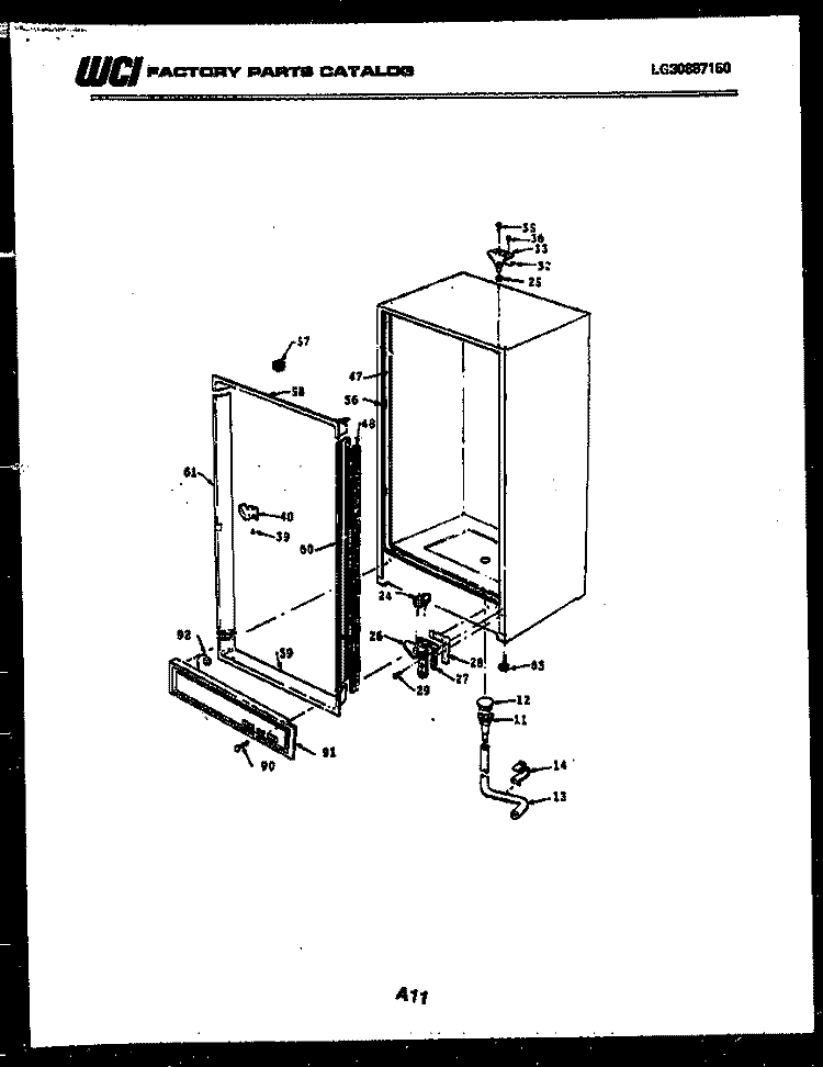 CABINET PARTS Diagram and Parts List for FV16M2WSFC  Gibson Freezer