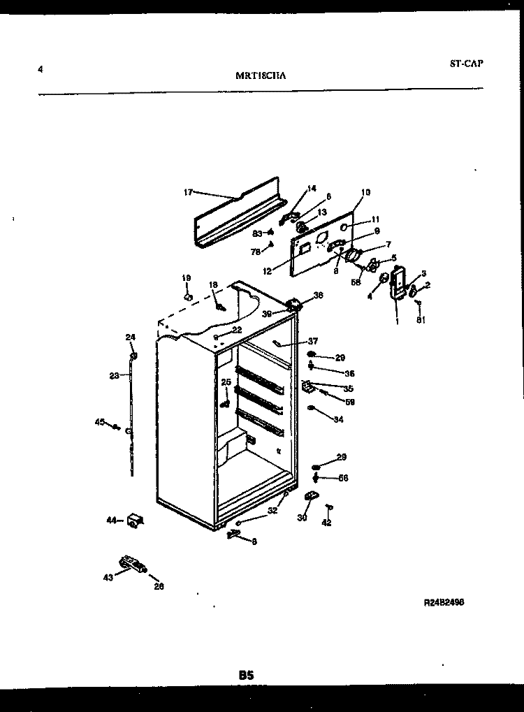 CABINET PARTS Diagram and Parts List for MRT18CHAZW0  Uni Refrigerator