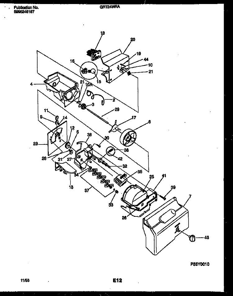 ICE DISPENSER Diagram and Parts List for GRT24WRAD0  Gibson Refrigerator