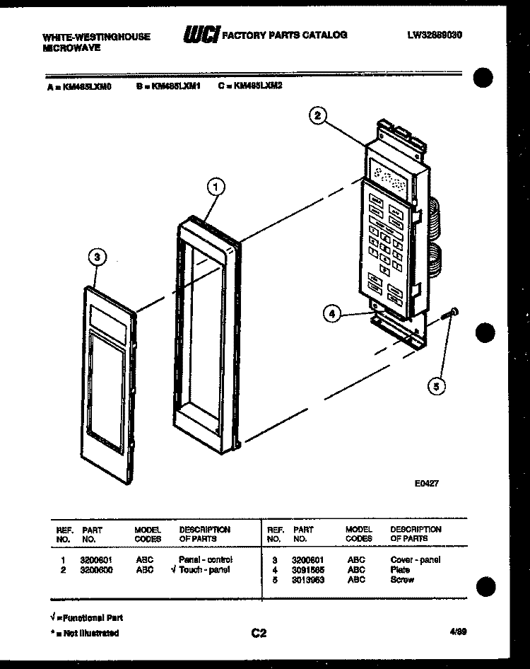 BODY PARTS Diagram and Parts List for KM485LXMD2  Frigidaire Microwave