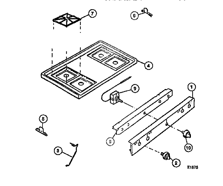 TOP Diagram and Parts List for G32BNL1  Frigidaire Range