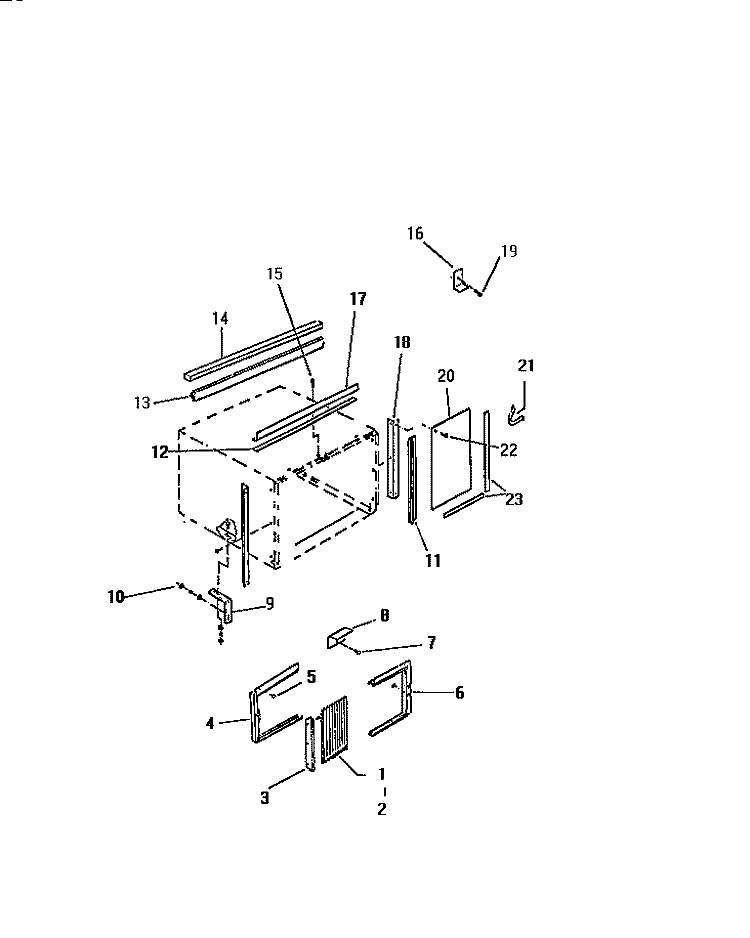 WINDOW MOUNTING PARTS Diagram and Parts List for M423T3SA  Kelvinator Air Conditioner