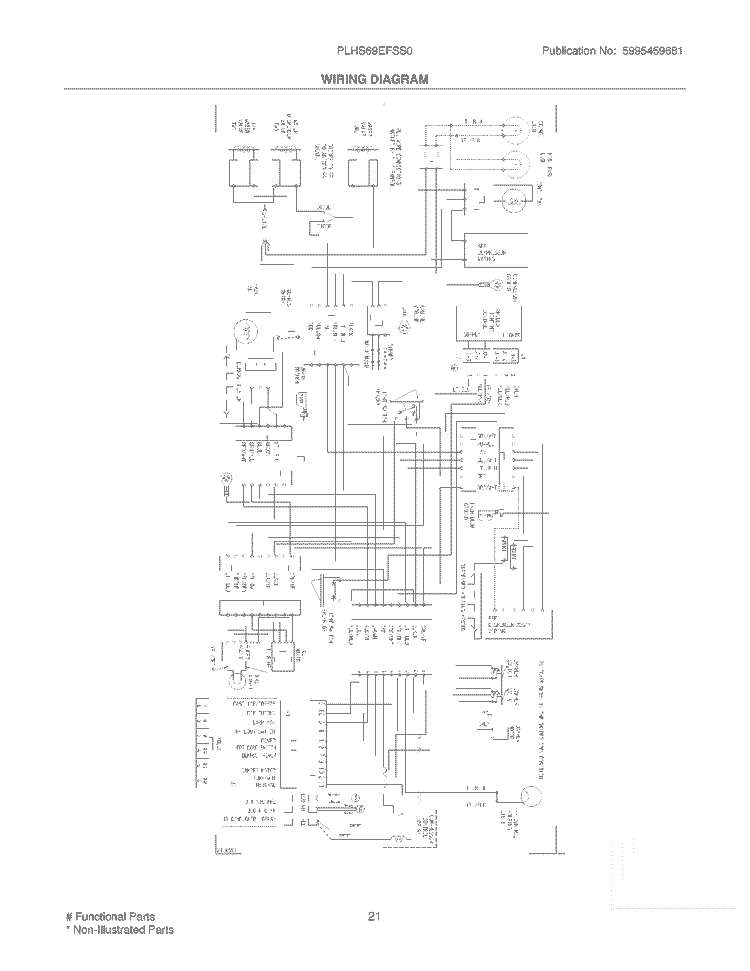 WIRING DIAGRAM Diagram and Parts List for PLHS69EFSS0  Frigidaire Refrigerator