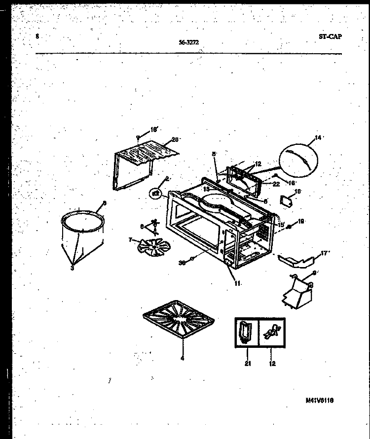 WRAPPER AND BODY PARTS Diagram and Parts List for 56-3272-10-01  Tappan Microwave