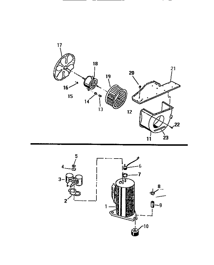 AIR HANDLING PARTS, COMPRESSOR Diagram and Parts List for SH310C1QA  Kelvinator Air Conditioner