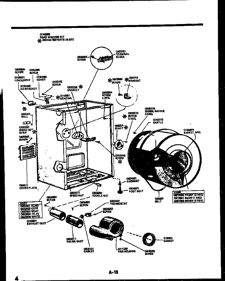AIR HANDLING AND COMPRESSOR PARTS Diagram and Parts List for AH084K2T1  Frigidaire Air Conditioner