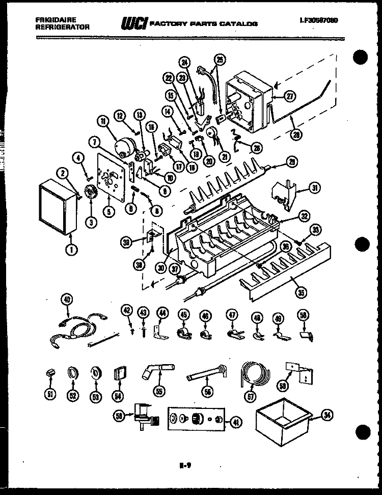 ICE MAKER AND INSTALLATION PARTS Diagram and Parts List for FPE19V3AW2  Frigidaire Refrigerator
