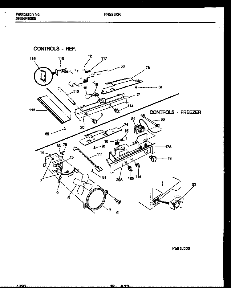 REFRIGERATOR CONTROL ASSEMBLY, DAMP Diagram and Parts List for FRS26XRAB0  Frigidaire Refrigerator