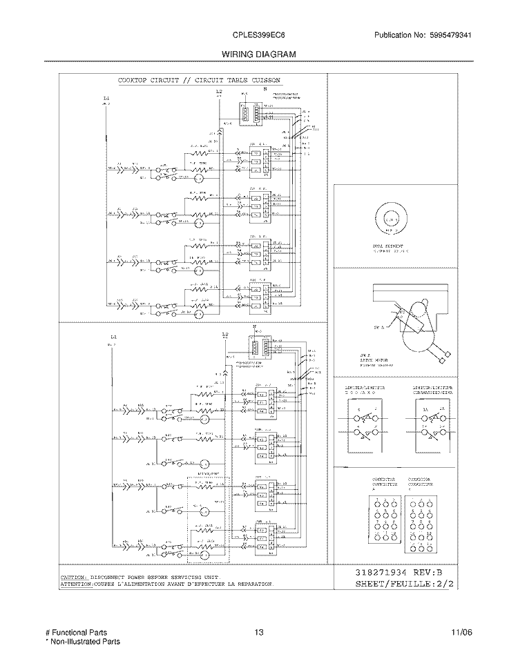 WIRING DIAGRAM Diagram and Parts List for CPLES399EC6  Frigidaire Wall Oven