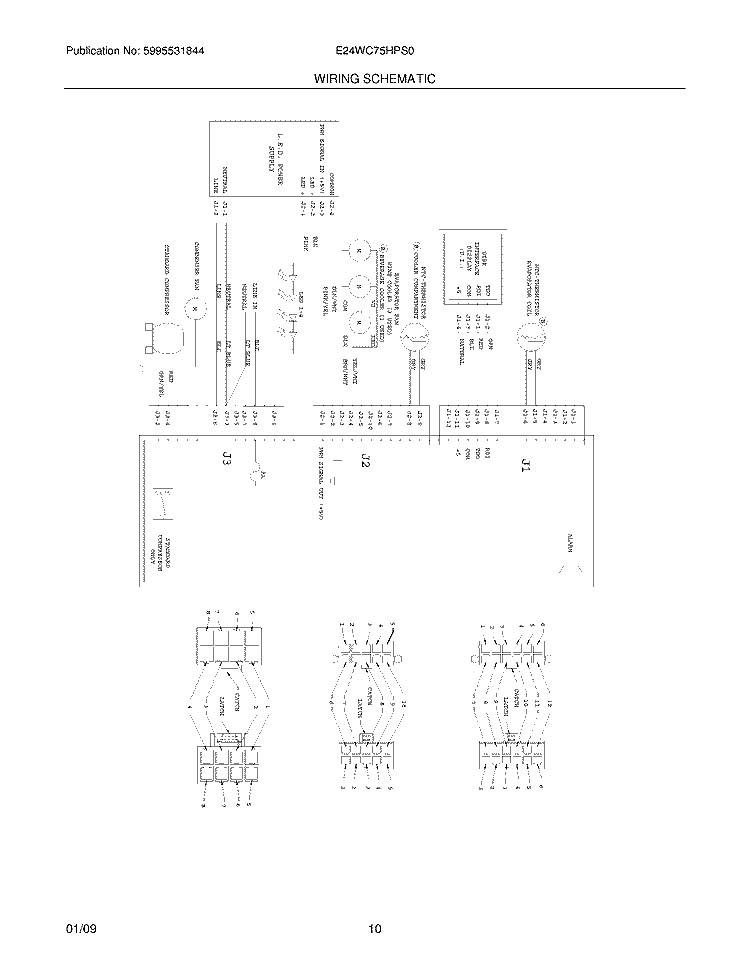 WIRING SCHEMATIC Diagram and Parts List for E24WC75HPS0  Electrolux Wine and Beverage Cooler