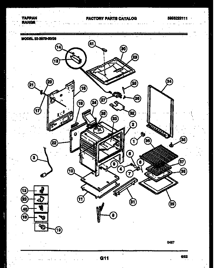 BODY PARTS Diagram and Parts List for 30-3979-00-08  Tappan Range