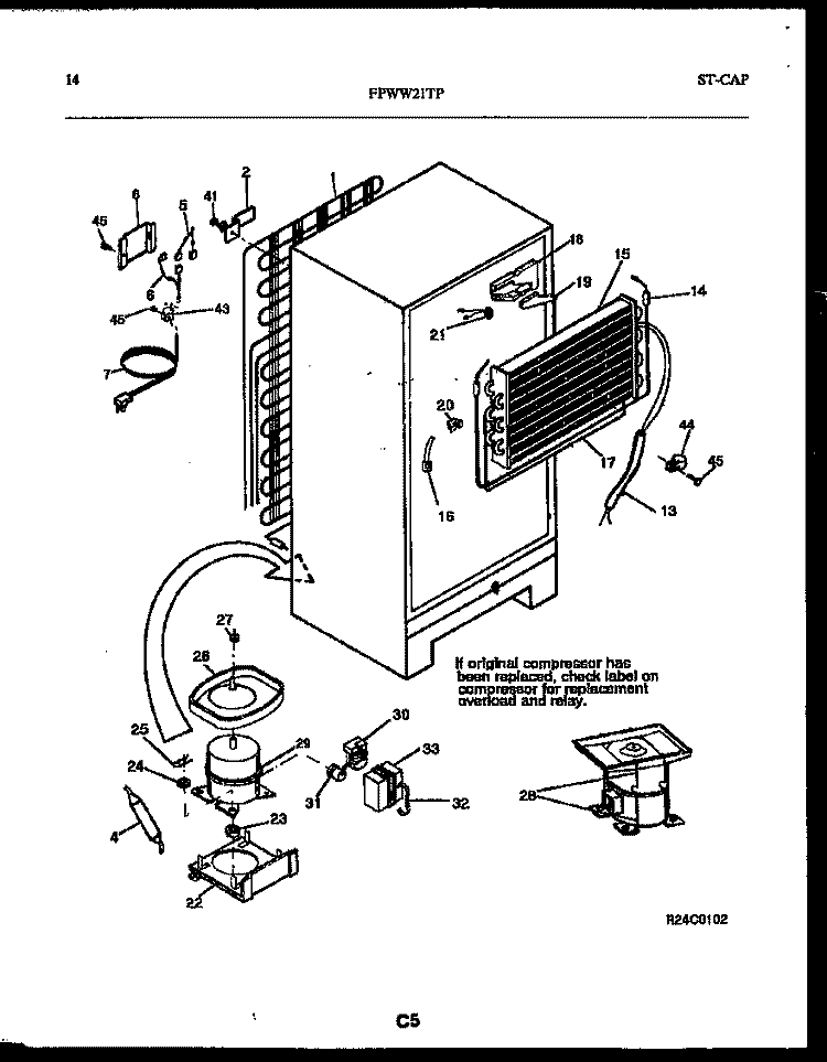 SYSTEM AND AUTOMATIC DEFROST PARTS Diagram and Parts List for FPWW21TPL0  Frigidaire Refrigerator