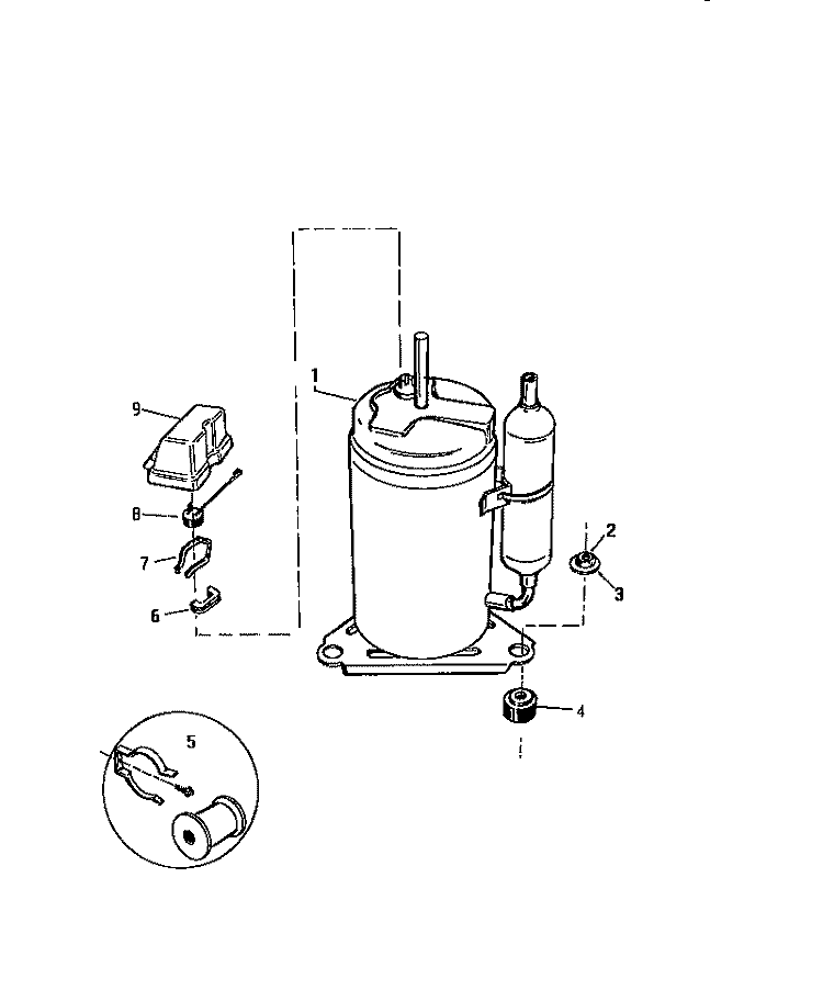 COMPRESSOR Diagram and Parts List for AC089H1A1  Frigidaire Air Conditioner