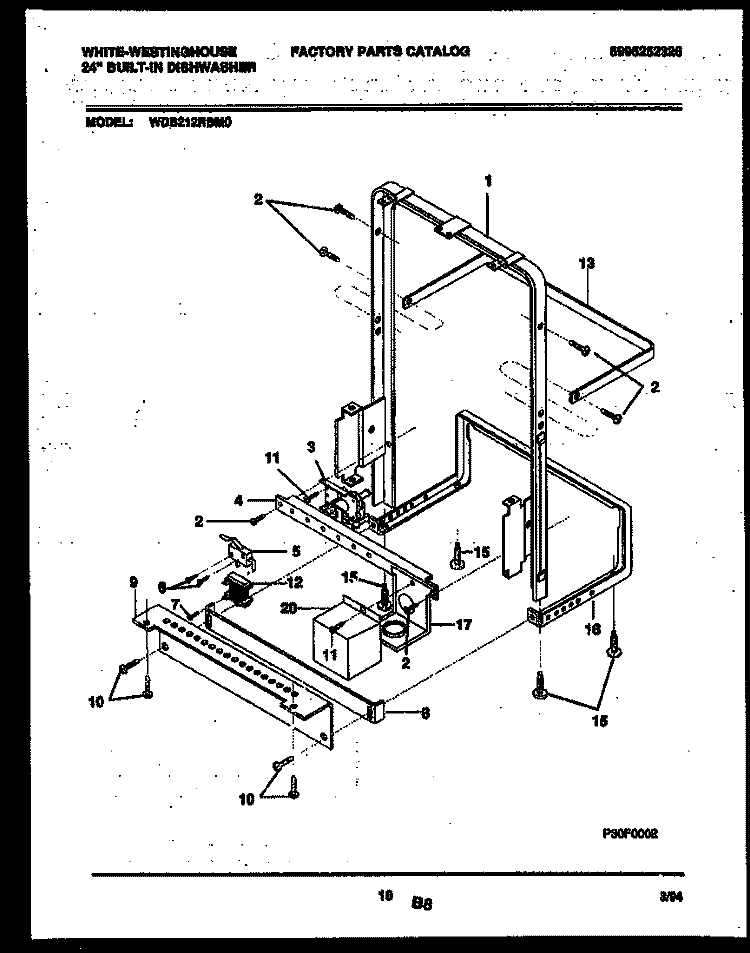 POWER DRY AND MOTOR PARTS Diagram and Parts List for WDB212RBM0  Frigidaire Dishwasher