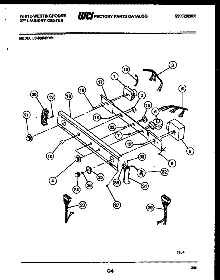 CONSOLE AND CONTROL PARTS Diagram and Parts List for LG400MXD1  Frigidaire Washer Dryer Combo