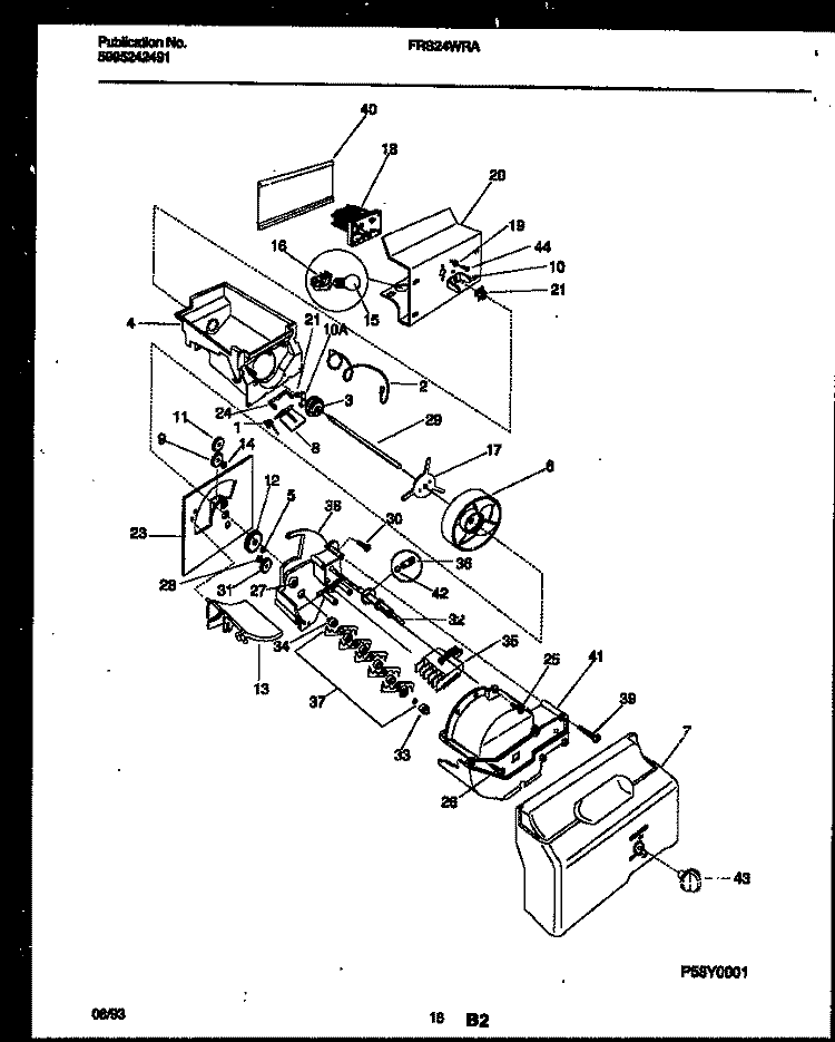 ICE DISPENSER Diagram and Parts List for FRS24WRAD3  Frigidaire Refrigerator