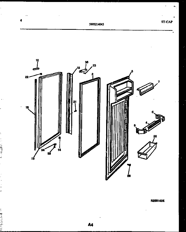 REFRIGERATOR DOOR PARTS Diagram and Parts List for RS24F9YX1C  Gibson Refrigerator