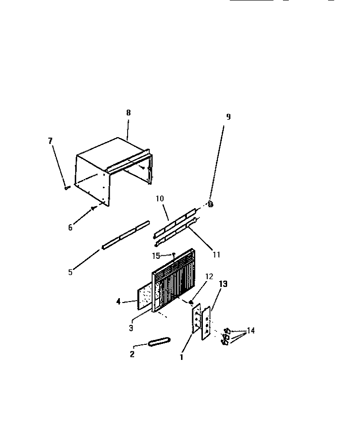 CABINET, FRONT, WRAPPER Diagram and Parts List for M316B2QA  Kelvinator Air Conditioner