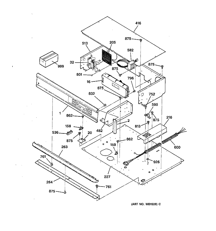 CONTROL PANEL Diagram and Parts List for JTP18AV1AA  General Electric Wall Oven
