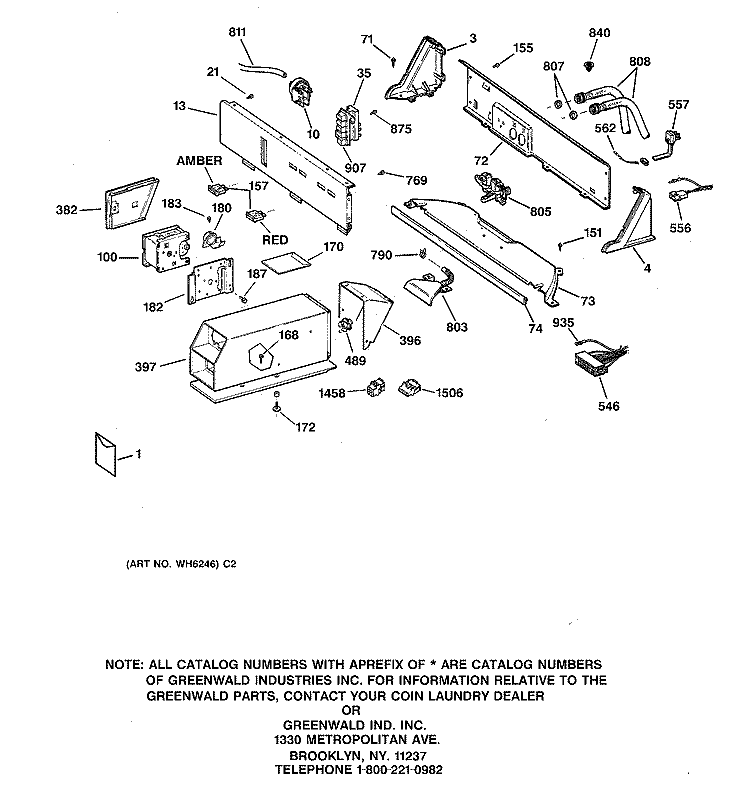 BACKSPLASH & COIN BOX ASSEMBLY Diagram and Parts List for WCCB2050T5AC  General Electric Washer