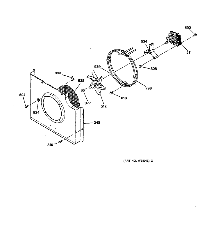 Section Diagram and Parts List for JKP54GV1BB  General Electric Wall Oven