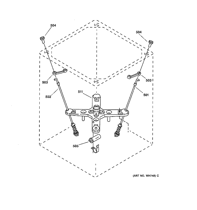 SUSPENSION PARTS Diagram and Parts List for WSKP2060TA  General Electric Washer