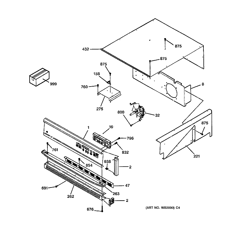 CONTROL PANEL Diagram and Parts List for JKS05BW1BB  General Electric Wall Oven
