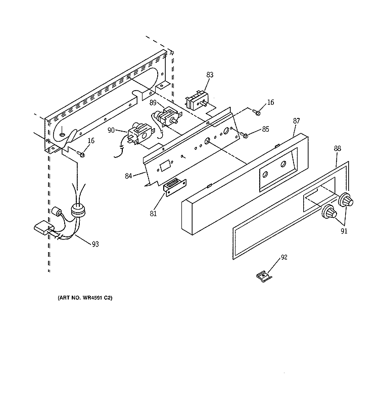 ESCUTCHEON & CONTROL COMPONENTS Diagram and Parts List for ZDIB50YA  General Electric Ice Maker
