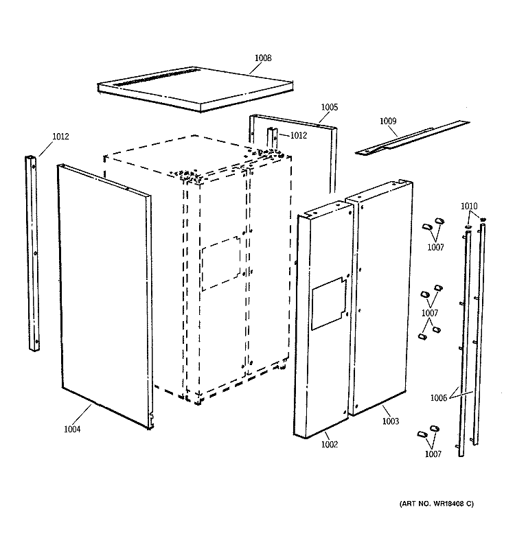 STAINLESS STEEL PANEL PARTS Diagram and Parts List for ZFSB27DYASS  General Electric Refrigerator