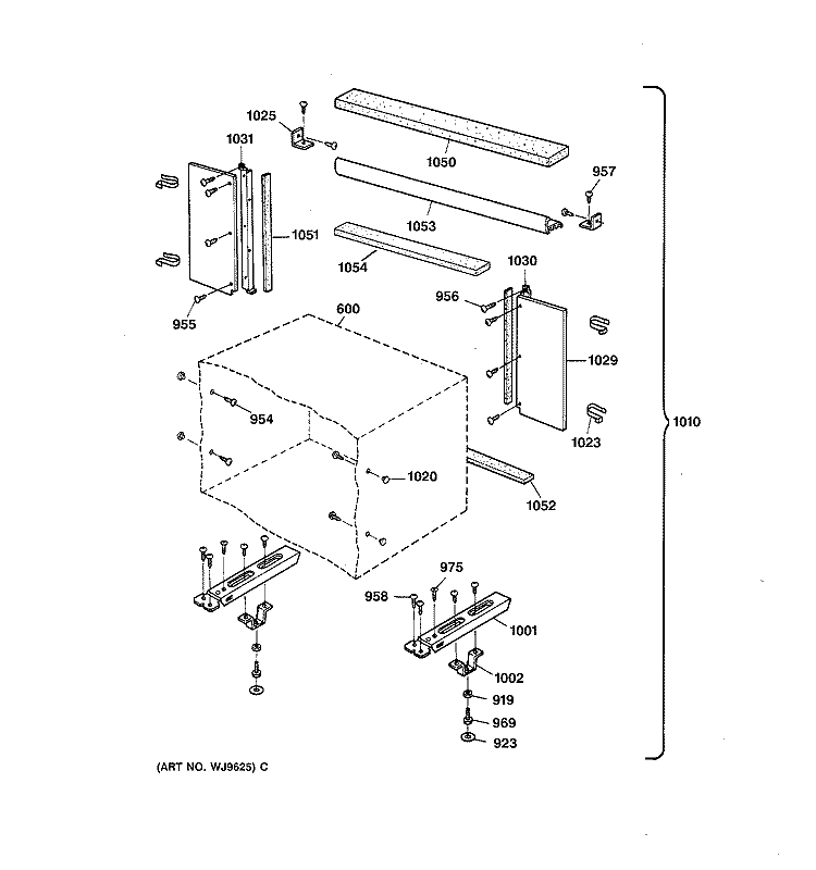 MOUNTING PARTS Diagram and Parts List for AJK10DHV4  General Electric Air Conditioner