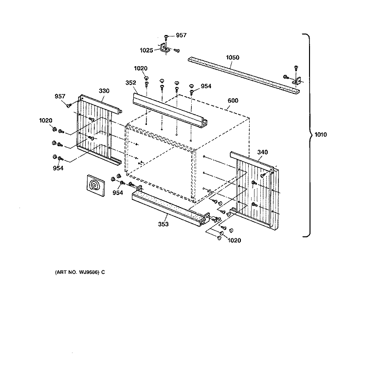 CASE Diagram and Parts List for AJ810AHV4  General Electric Air Conditioner