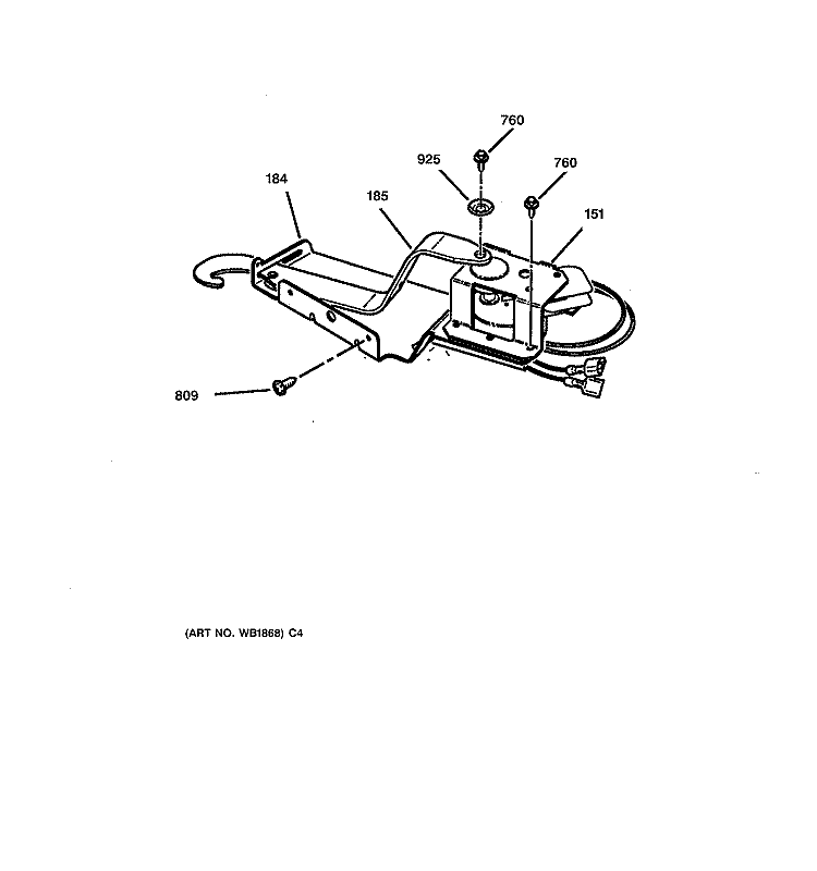 LATCH Diagram and Parts List for JKP55WP2WG  General Electric Wall Oven