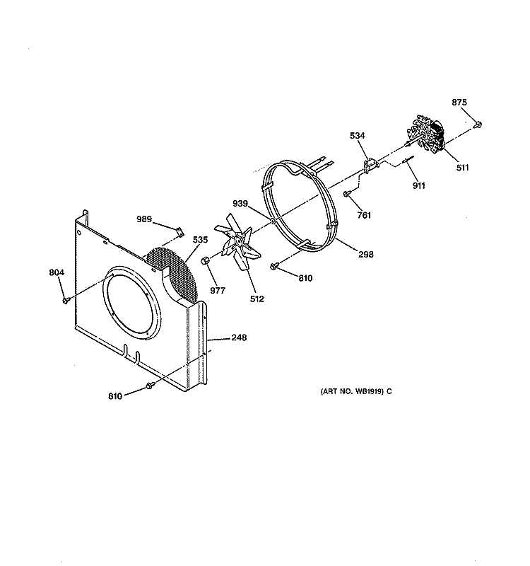 BLOWER Diagram and Parts List for JKP55WP2WG  General Electric Wall Oven